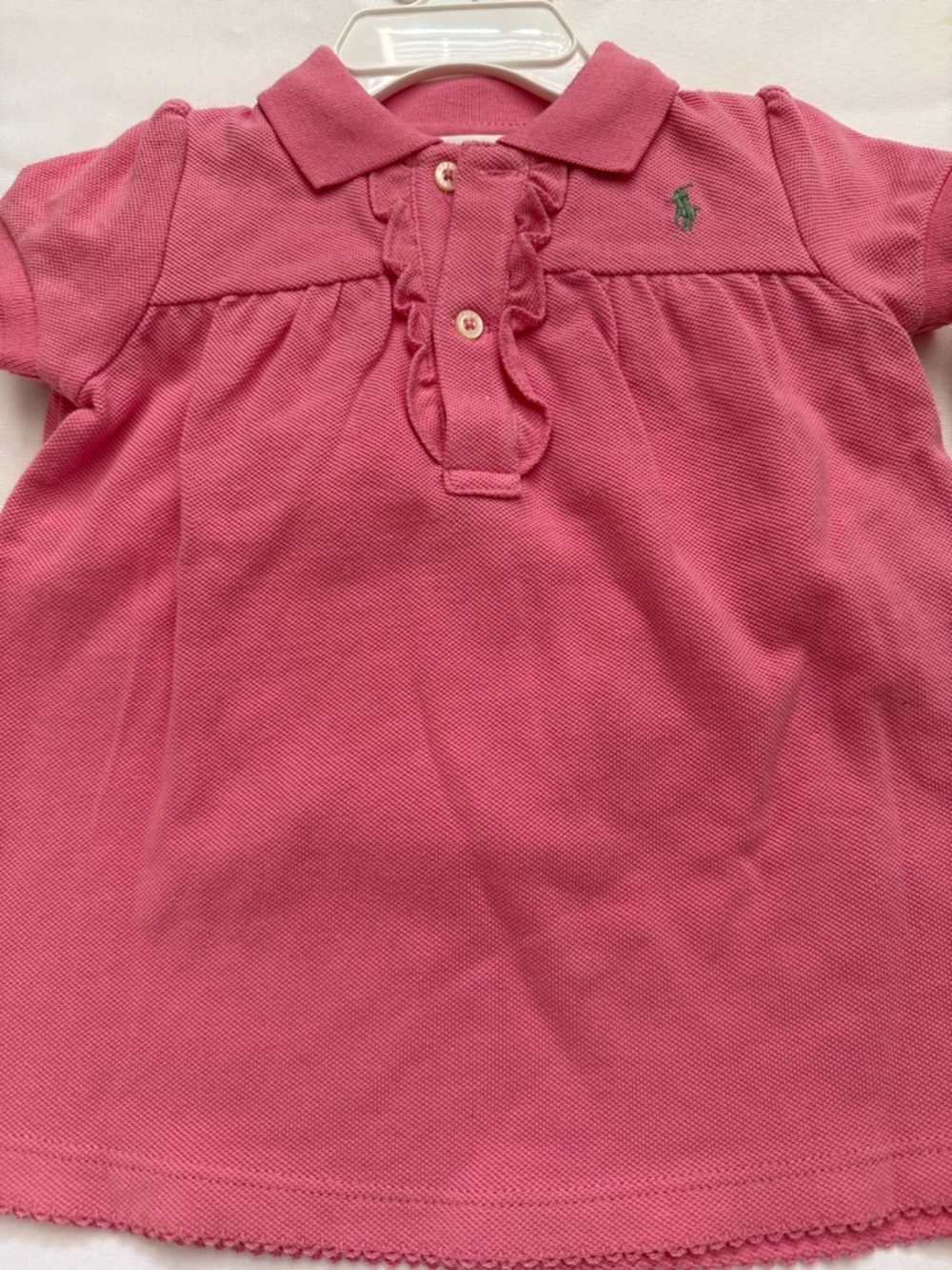 Ralph Lauren Pink Ruffle-Front Polo Dress with bloomers